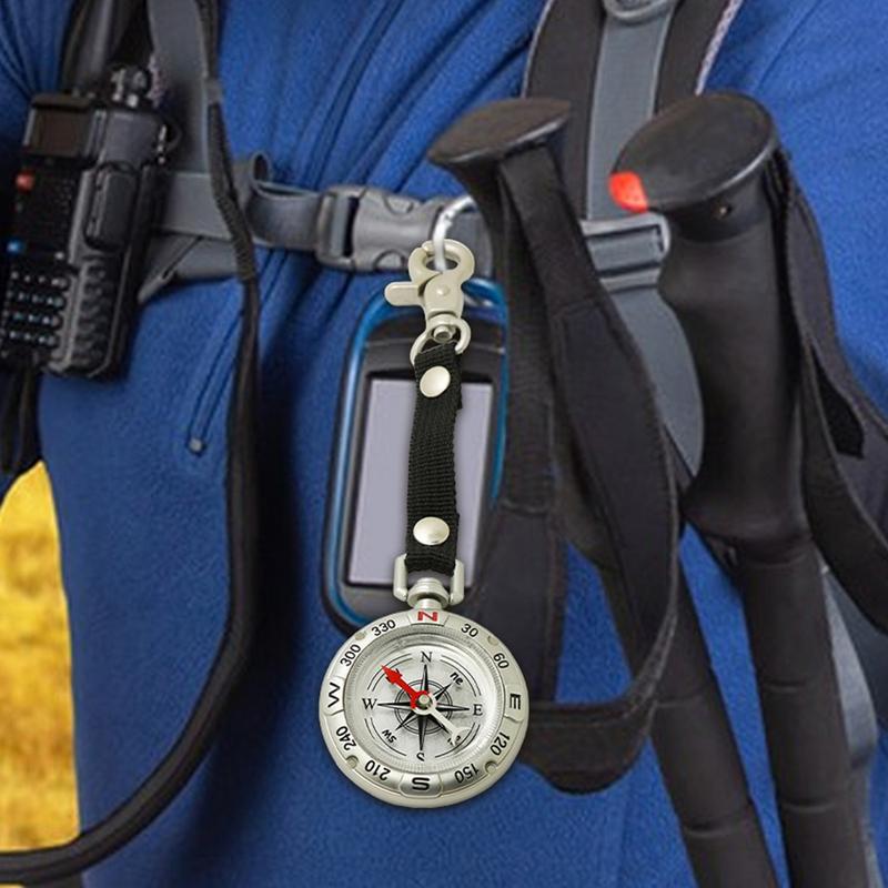 Outdoor Adventure Guide - Mini Survival Keychain Compass, Portátil, Ao