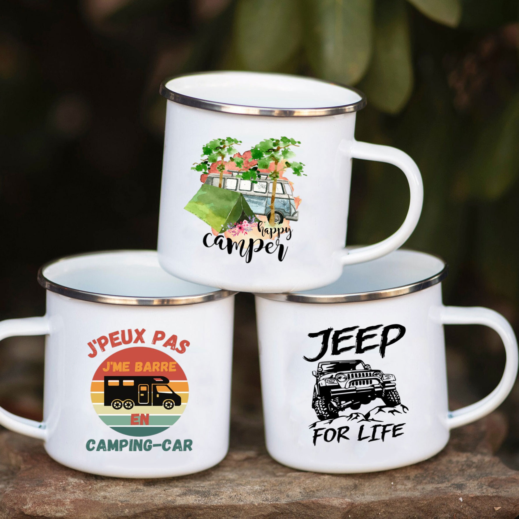 Outdoor Adventure And Travel - Caneca de Esmalte para Caravana, Caneca