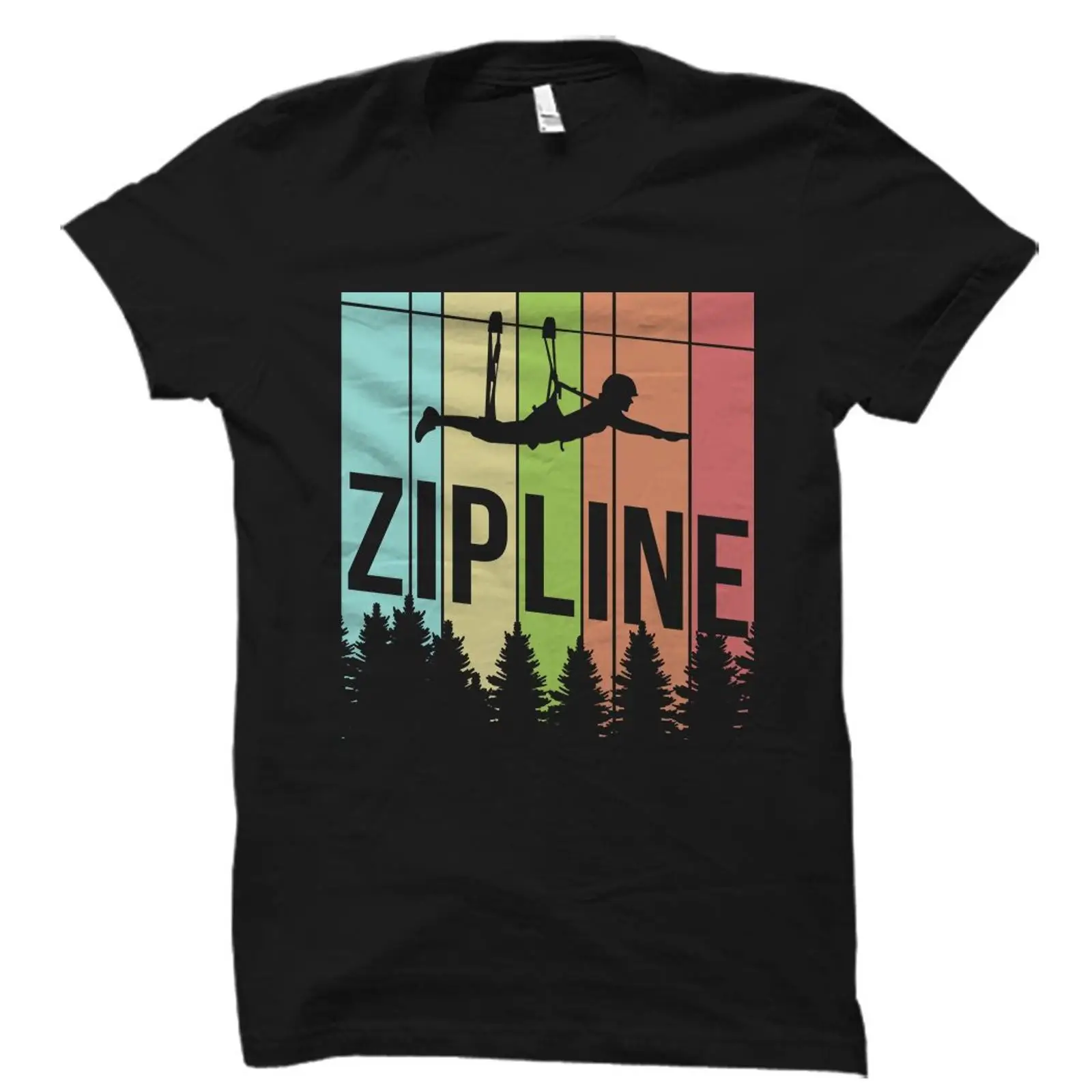 Camiseta Vintage Retro Zipline - Outdoor Adventure Zipline avaliação e preço